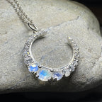 Moonstone Crescent Moon Necklace