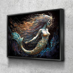 Mermaid Canvas Wall Art, Abstract Mermaid Decor, Mermaid Canvas Print, Mermaid Wall Decor, Mermaid Art, Kids Room Decor, Fantasy Art