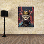 Street King Cat Canvas Wall Art, Abstract Cat Art, Street Cat Art, Cat With Crown Print, Funny Cat Print
