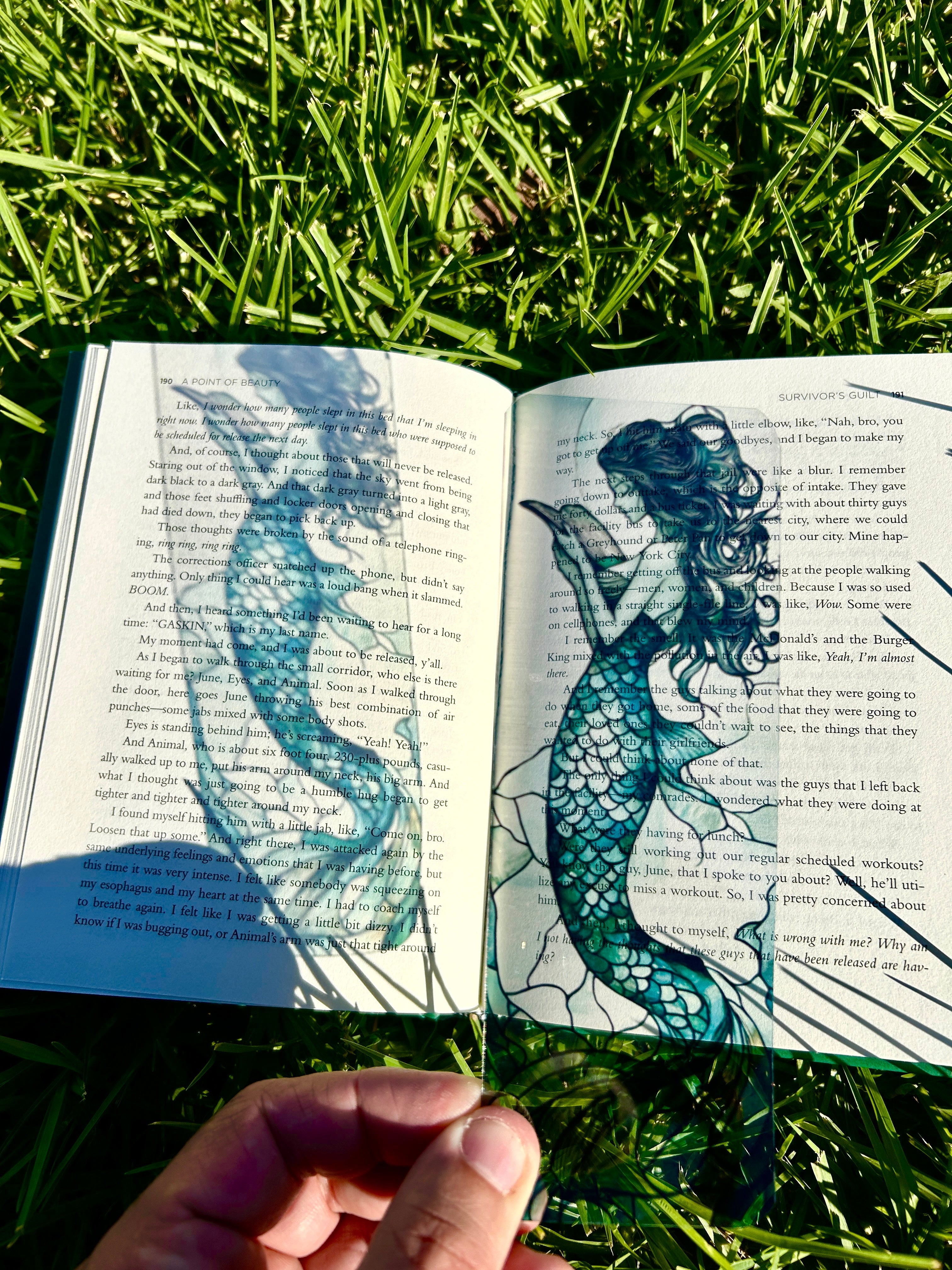 Gothic Mermaid Bookmark with Stained Glass Aesthetic | Ocean Fantasy Art | Dark Mermaid Gift for Book Lovers & Readers