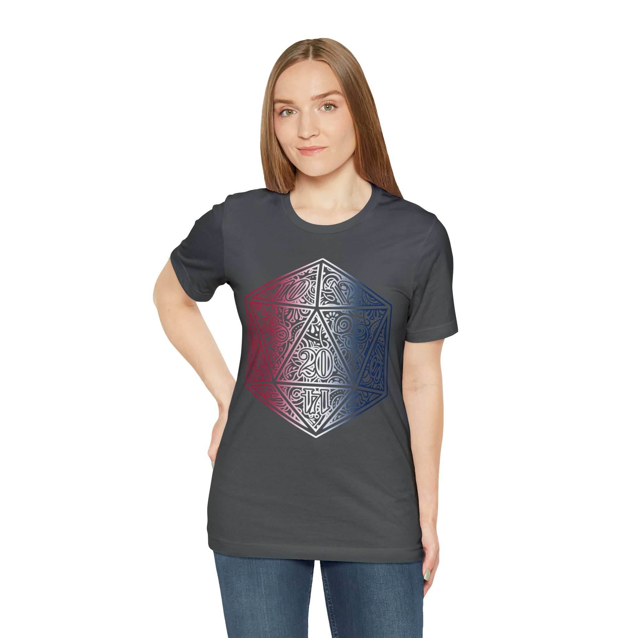 Red, White, and Blue Ombre Ornamental Dice Shirt - Army / S