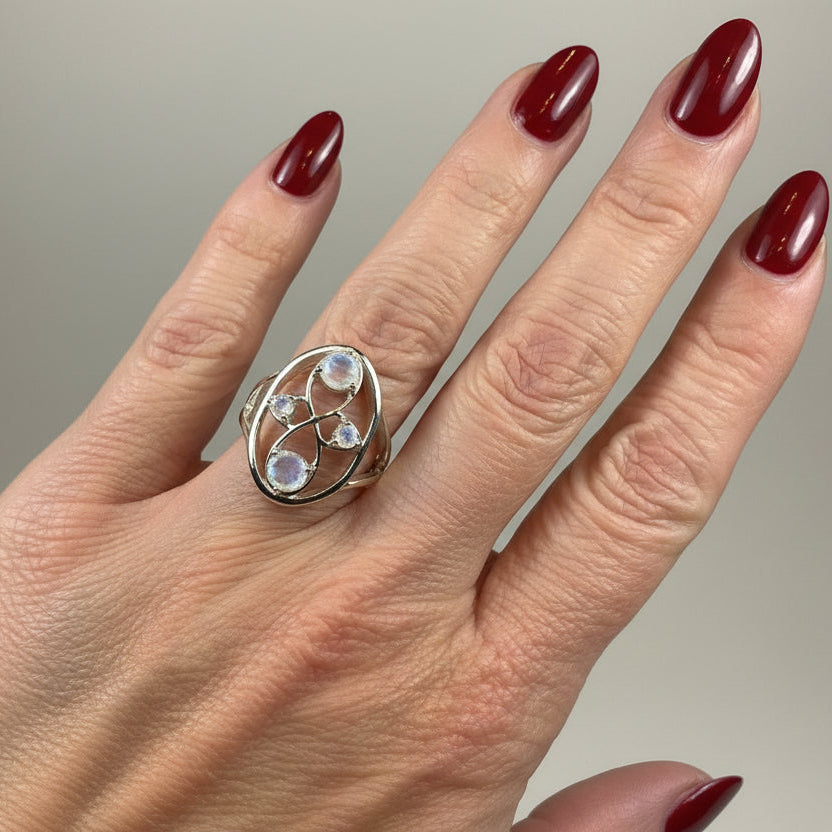 Moonstone Infinity Ring