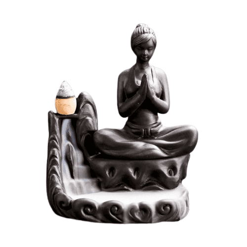 Yoga Meditation Incense Burner Waterfall - Brown 1