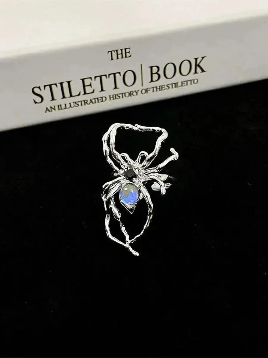 'Lunar eclipse' Alt Spider Moonstone Rings