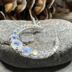Moonstone Crescent Moon Necklace