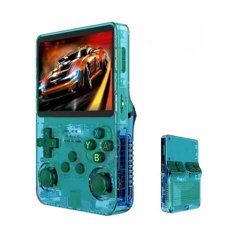 R36S Portable Handheld Retro Arcade Joystick All-in-One Open-Source Gaming Console - Green / 64G
