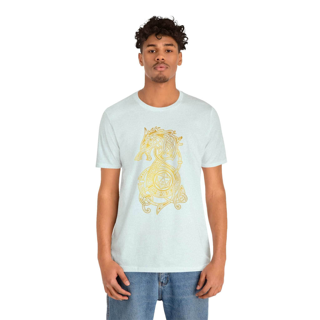 Golden Celtic Dice Dragon Shirt - Army / S