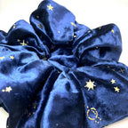 Celestial Star Navy Crushed Velvet Scrunchie - 