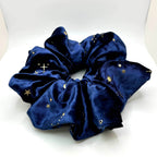 Celestial Star Navy Crushed Velvet Scrunchie - 