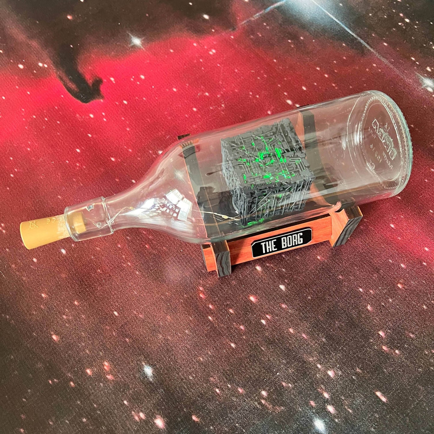 Star Trek Lighted Borg Cube Starship in a Bottle - 