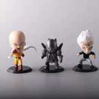 6Pcs One Punch Man Chibi Anime Figures, Saitama Genos Garou Bang Tatsumaki Mumen Rider Metal Knight, OPM Collection Set