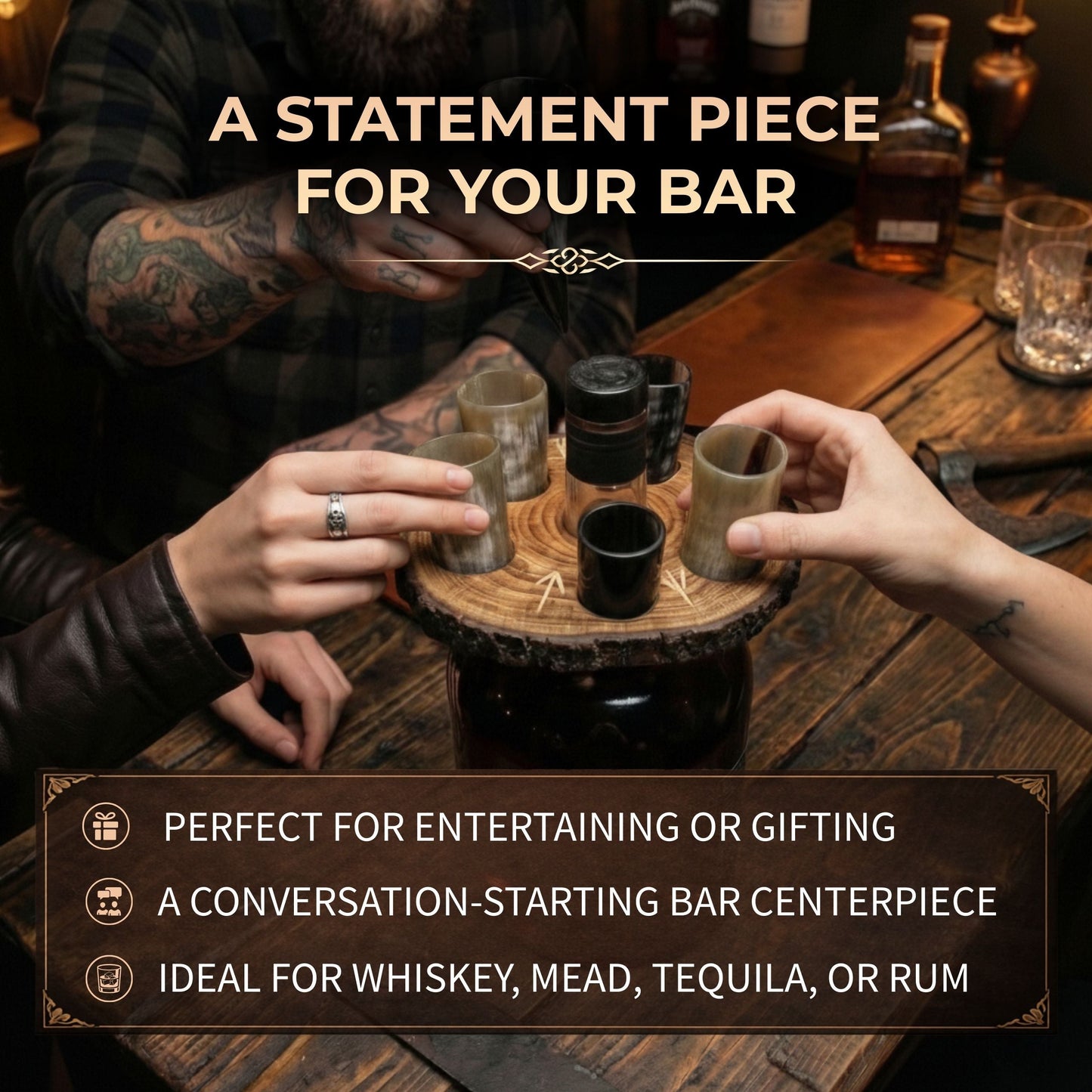 Drinking Horn Shot Glass Set