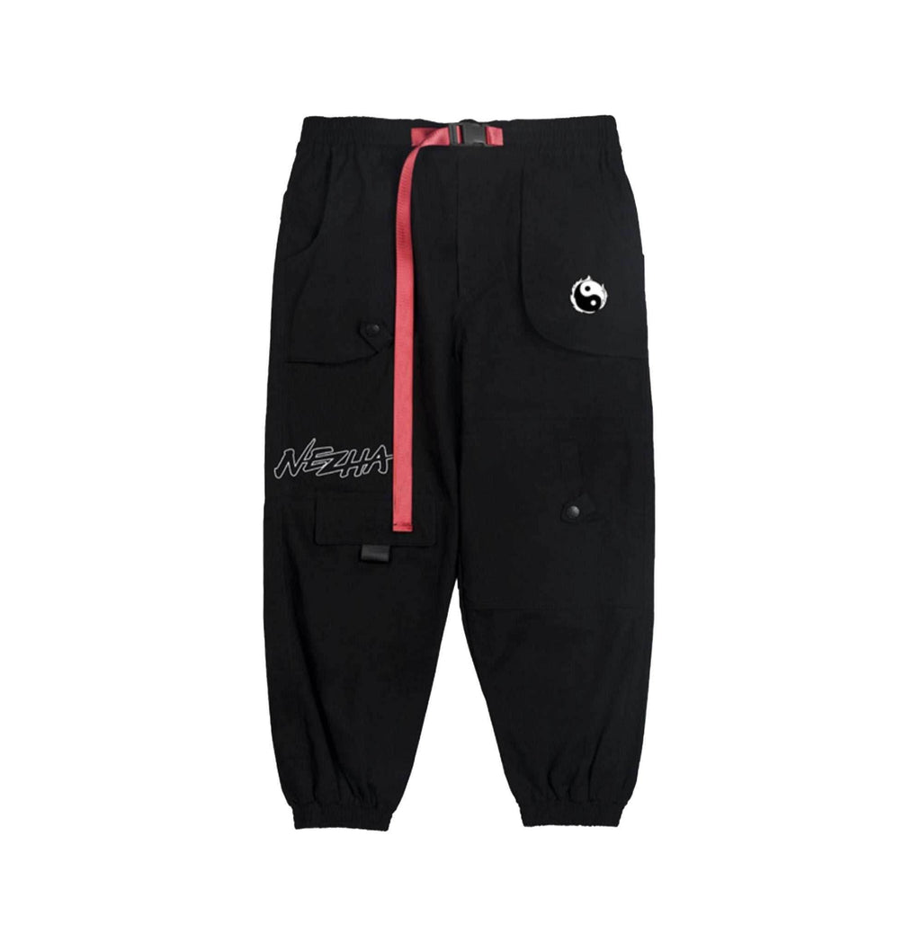 IBP332 Yin Yang Black Cargo Pants - Black / S