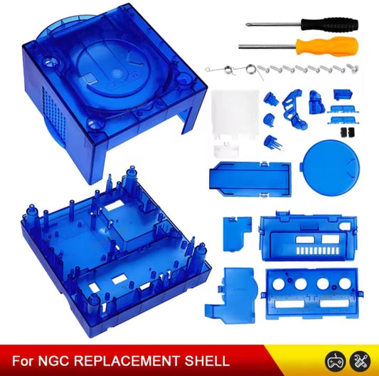 Gamecube Full Replacement Console Shell Housing Translucent Blue