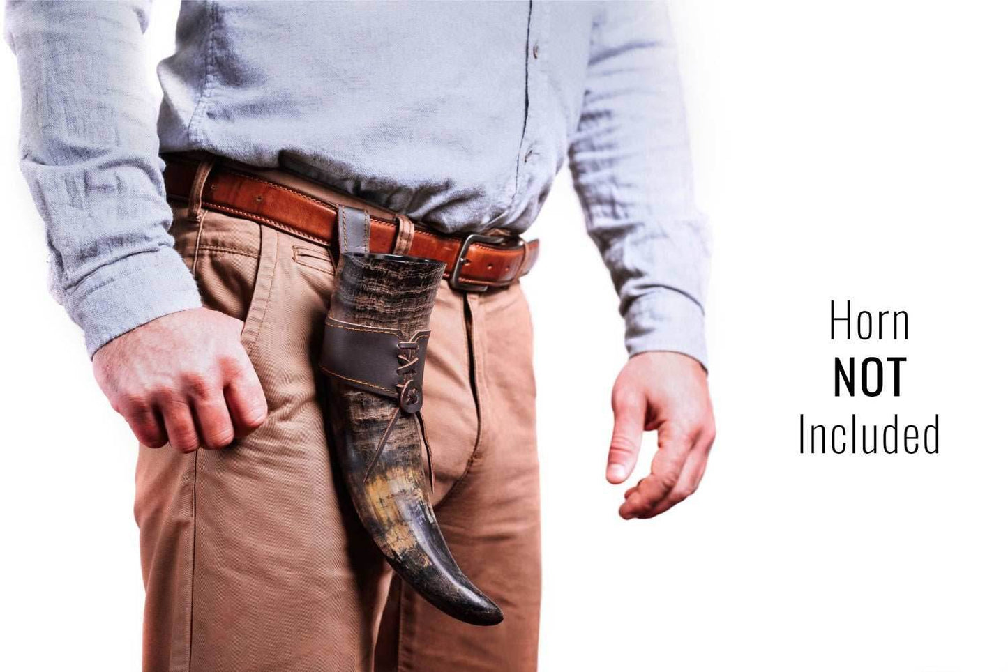 Leather Drinking Horn Frog Holster - 