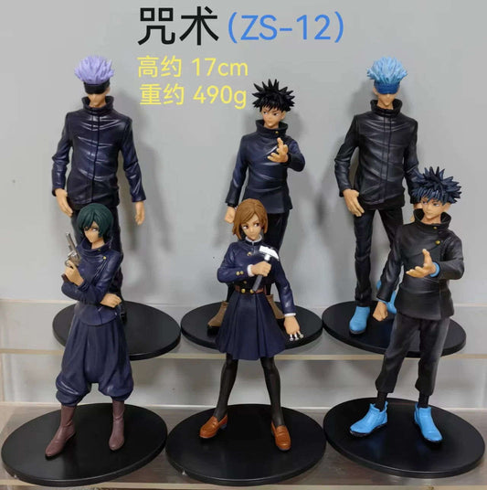 6 Pcs Set Anime Jujutsu Kaisen, Satoru Gojo Kugisaki Nobara Mai Zenin Megumi Fushiguro, Model Figure Toys 17 cm