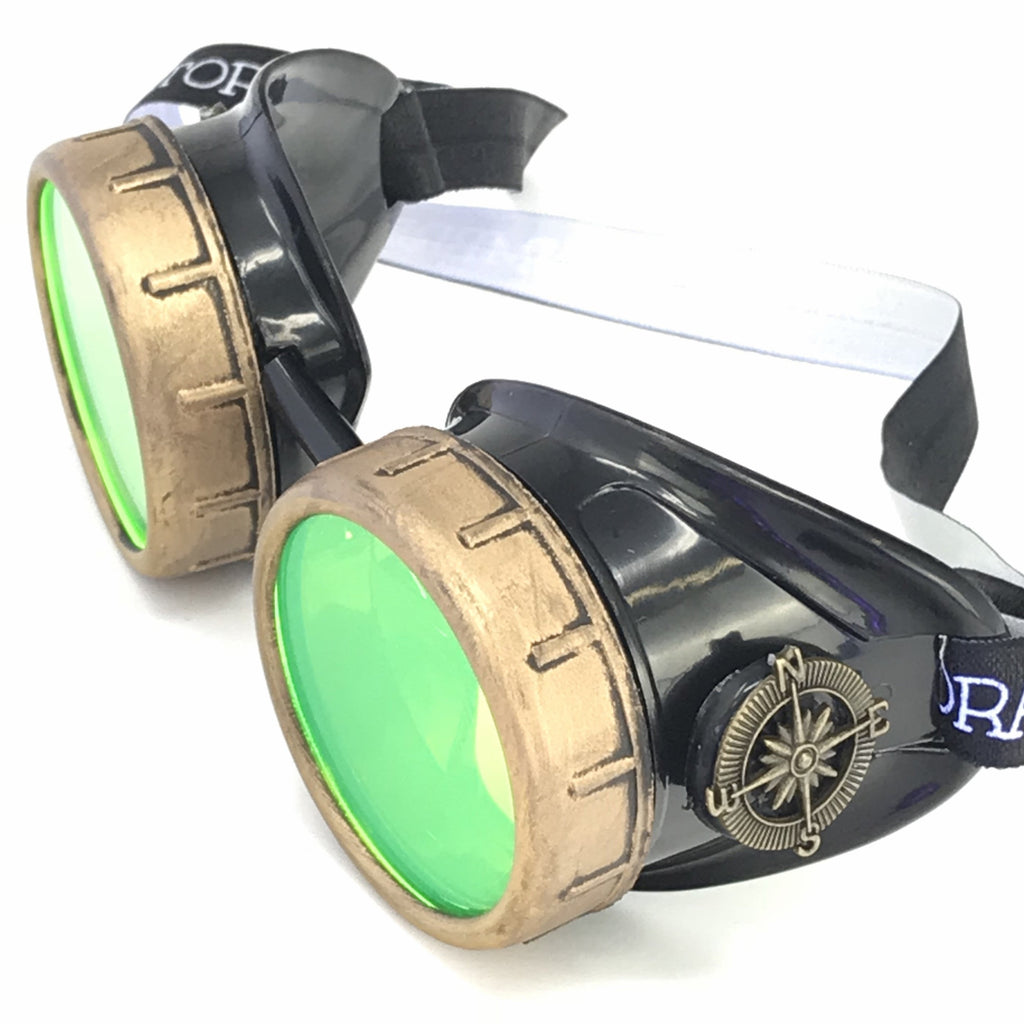 Steampunk Aviator Goggles music festival diffraction lenses