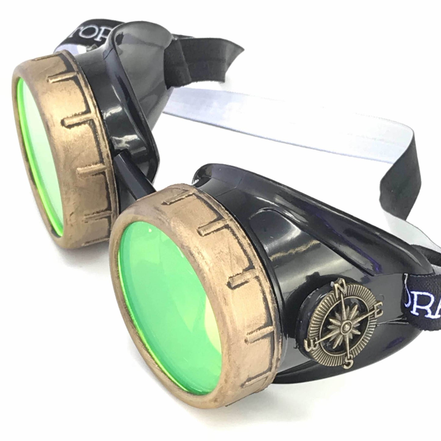 Steampunk Aviator Goggles music festival diffraction lenses - pink