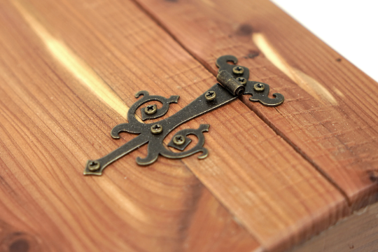 Tiny Fairy Door Medieval Strap Hinge with Bronze Finish - Set of 2