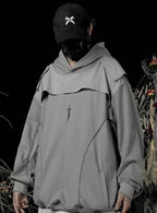 HiH29 Shadow Mixed Hoodie - Black / M