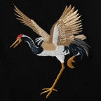 KH858 Flying Crane Embroidery Tee - black / S