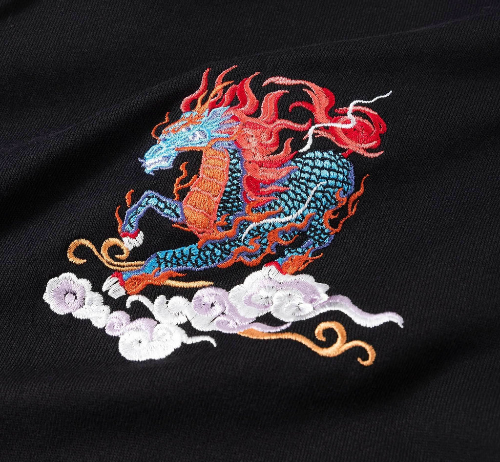 KH9240 Demon Horse Embroidery Hoodie - Black / S