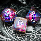 Demon Eye Dragon Eye Dice 7-Dice Set Resin Dungeons and Dragons Dice - 