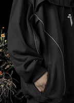HiH29 Shadow Mixed Hoodie - Black / M