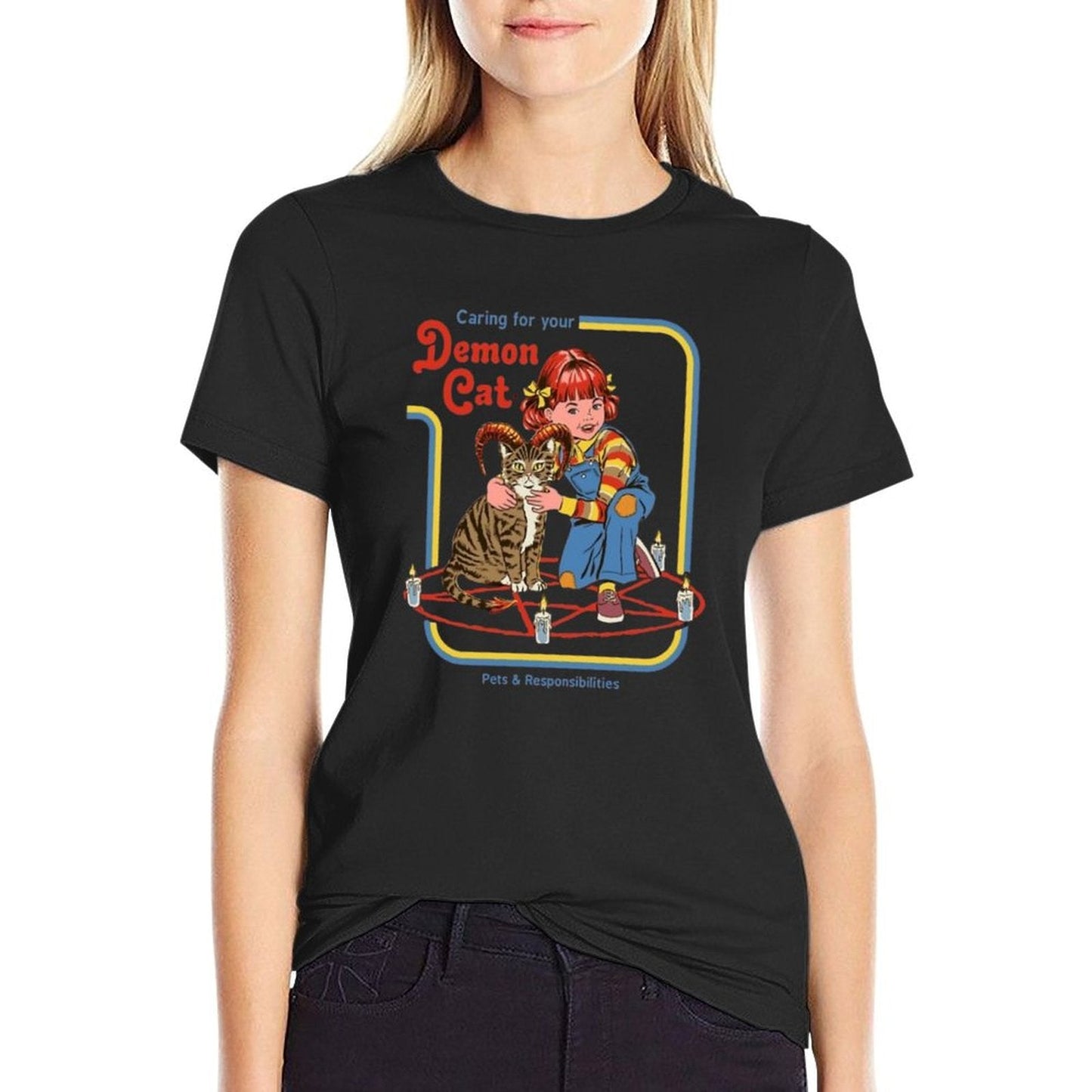 Caring For Your Demon Cat  Affordable Price T-Shirt