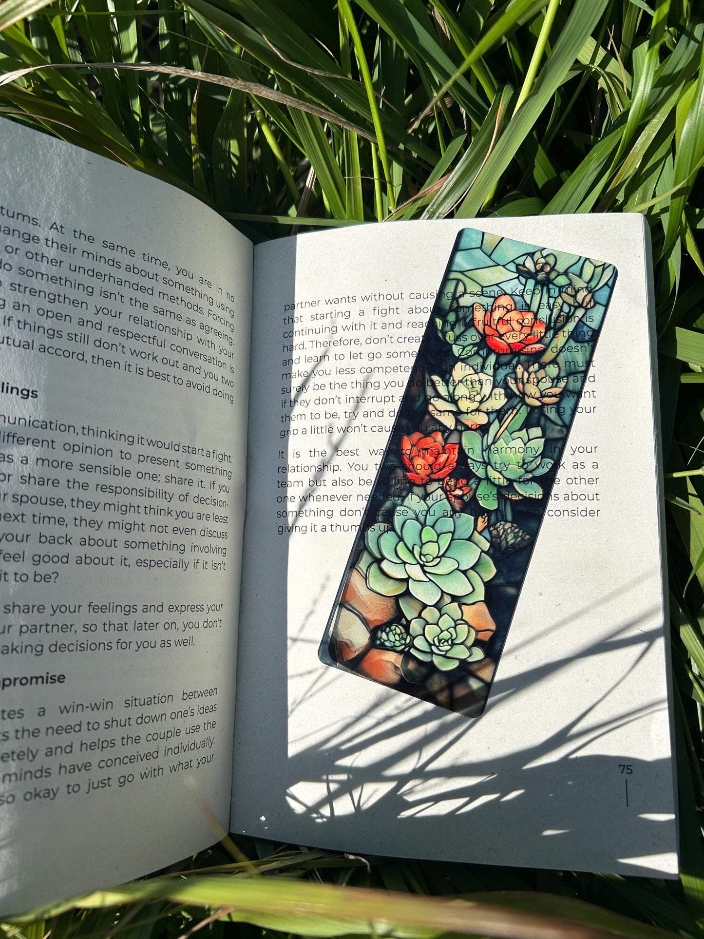 Succulent Bookmark – Handmade Plant Bookmark, Botanical Page Marker, Greenery Gift, Nature Lover Bookmark, Unique Succulent Gift