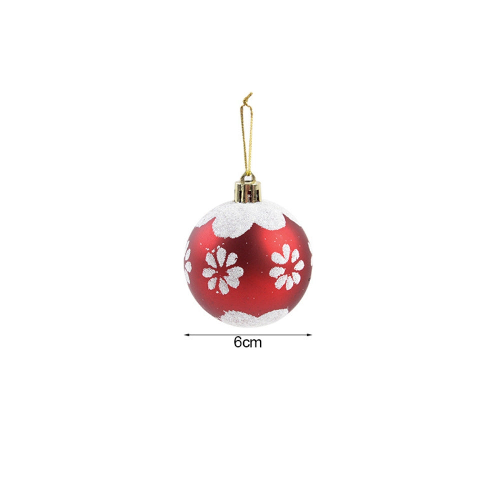 6pcs Transparent Snow Christmas Balls Pendants for Christmas Tree Decoration