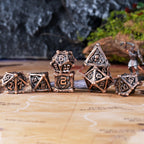 7 Dungeon Polyhedral Dragon Dice - Pterosaur Metal Solid RPG Dice Set