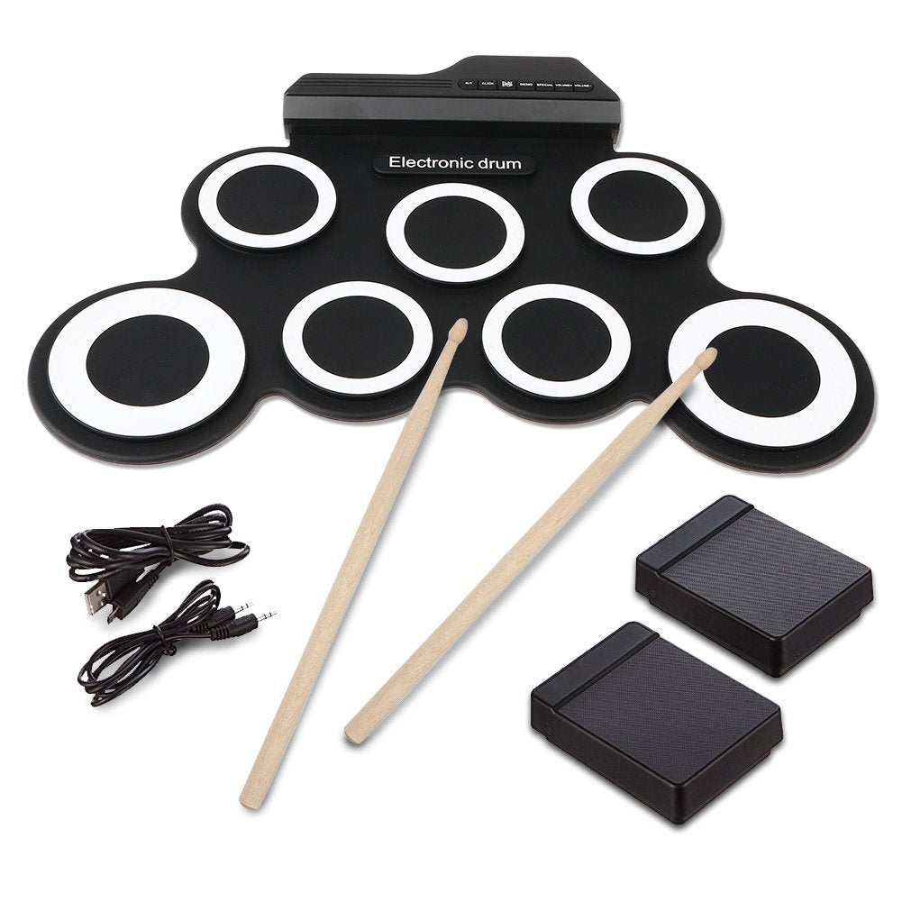 7 Pads Roll-Up Electronic Drum Practice Kit