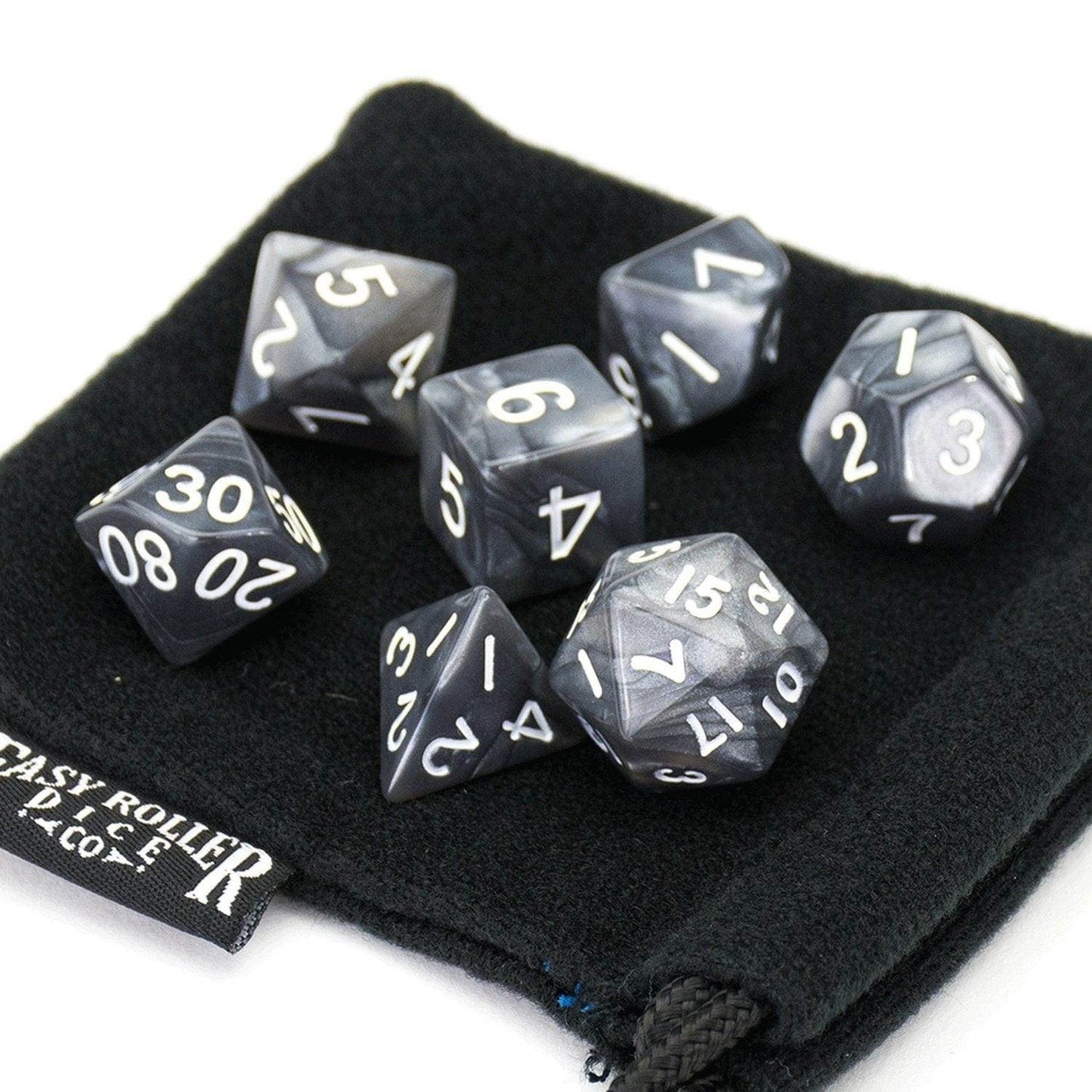 Black Smoke Dice - 7 Piece Set - 