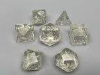 Clear Translucent Dice - 7 Piece Set - 