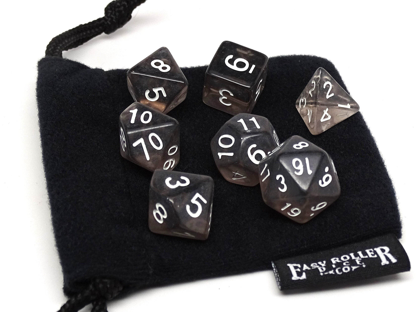Dark Translucent Dice - 7 Piece Set - 