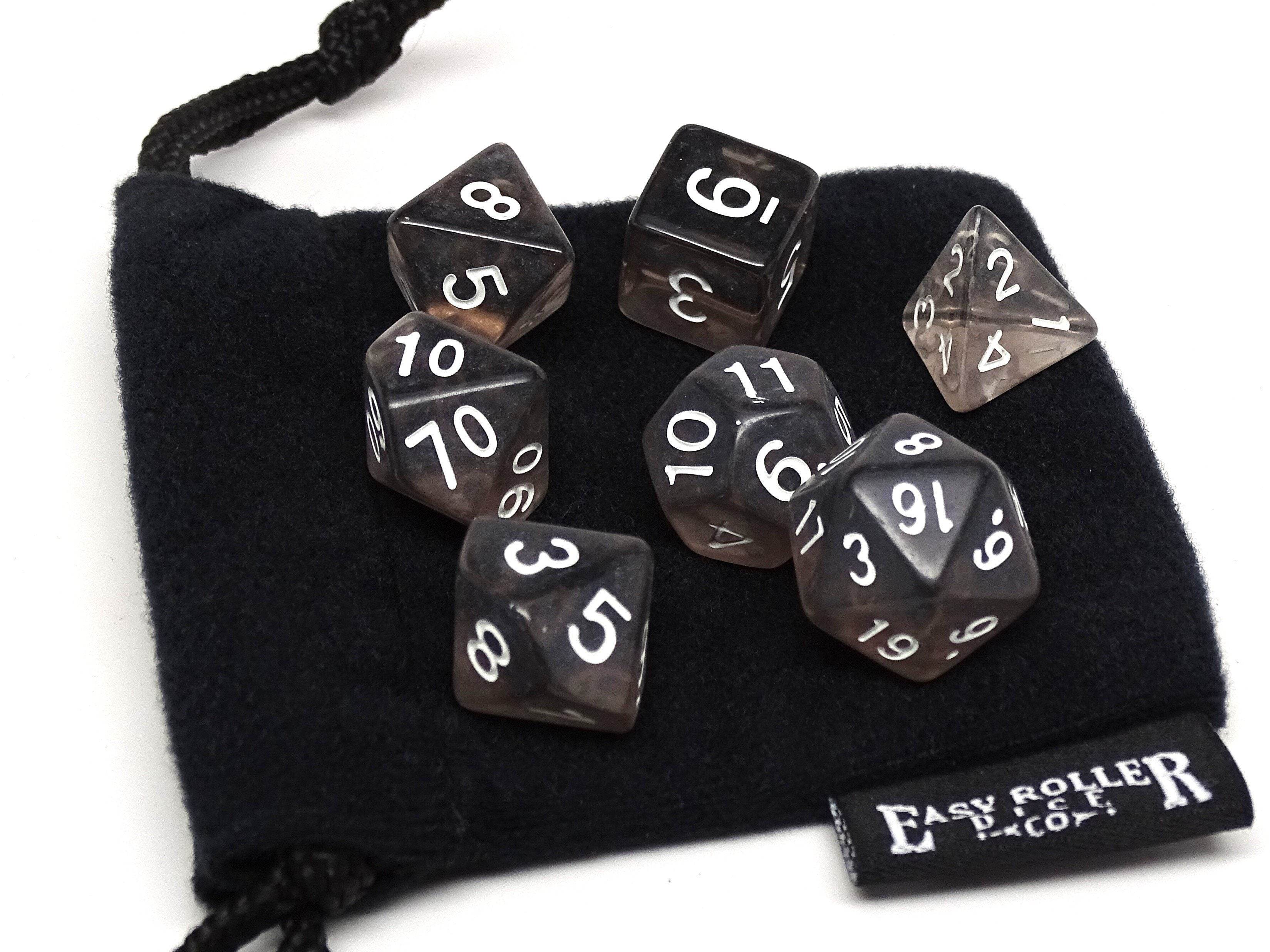Dark Translucent Dice - 7 Piece Set - 