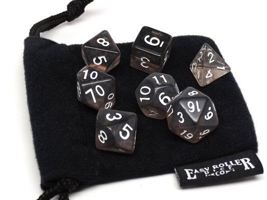 Dark Translucent Dice - 7 Piece Set - 