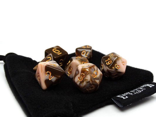 Dusty Rose and Brown Marble - 7 Piece Set - 