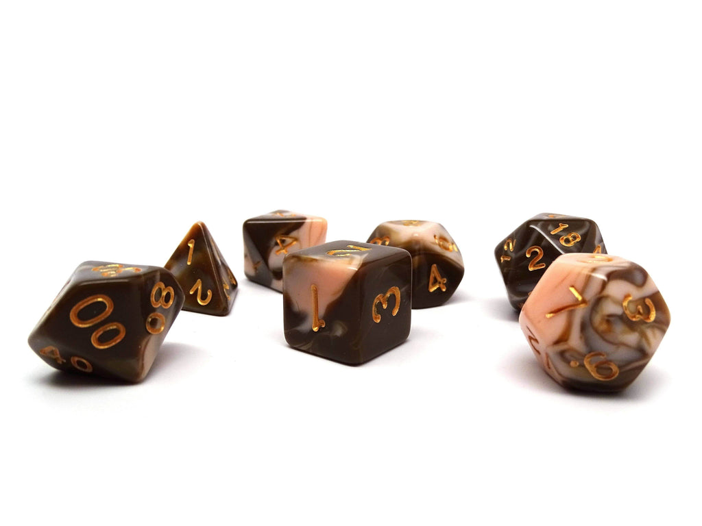 Dusty Rose and Brown Marble - 7 Piece Set - 