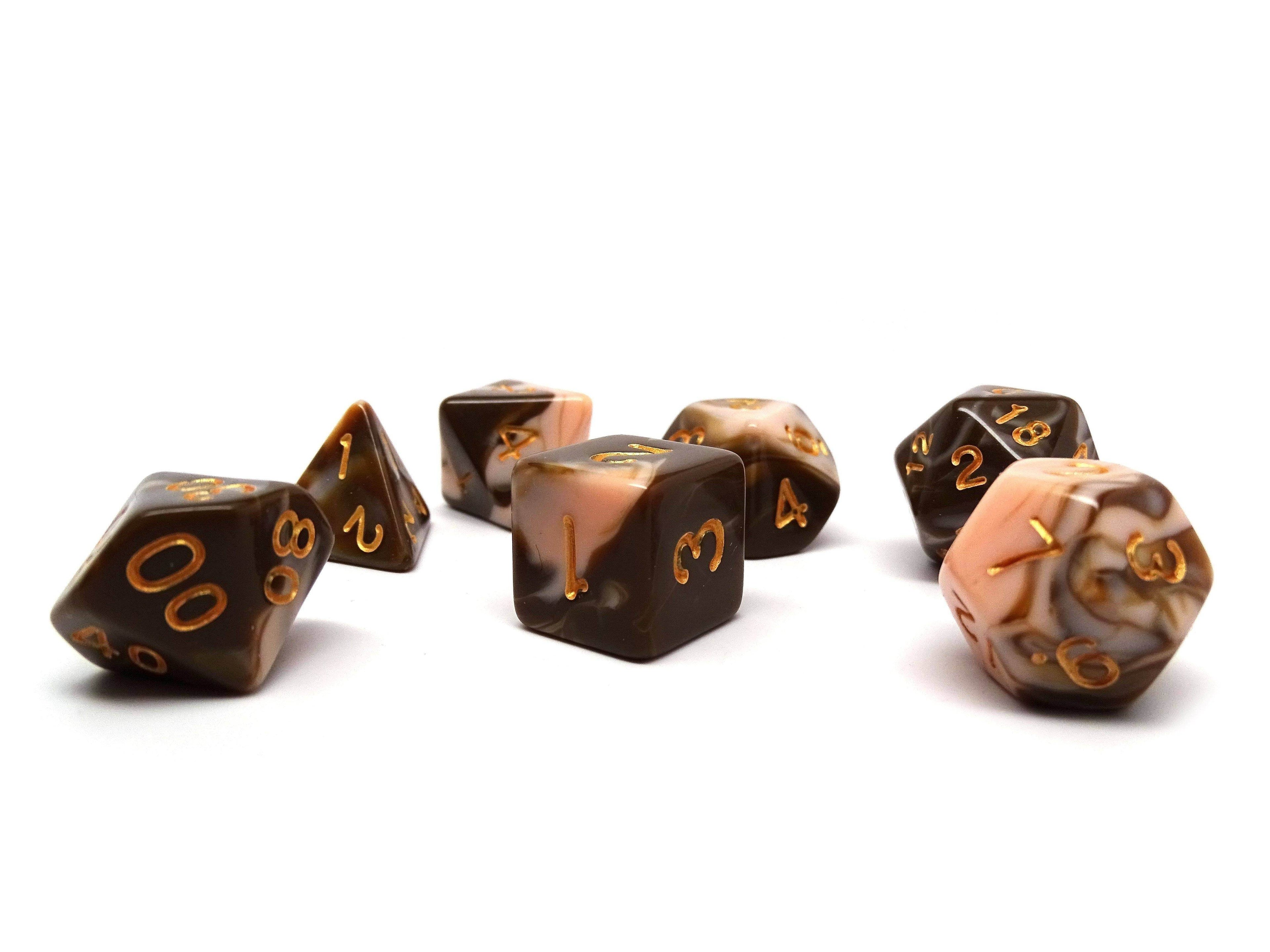 Dusty Rose and Brown Marble - 7 Piece Set - 