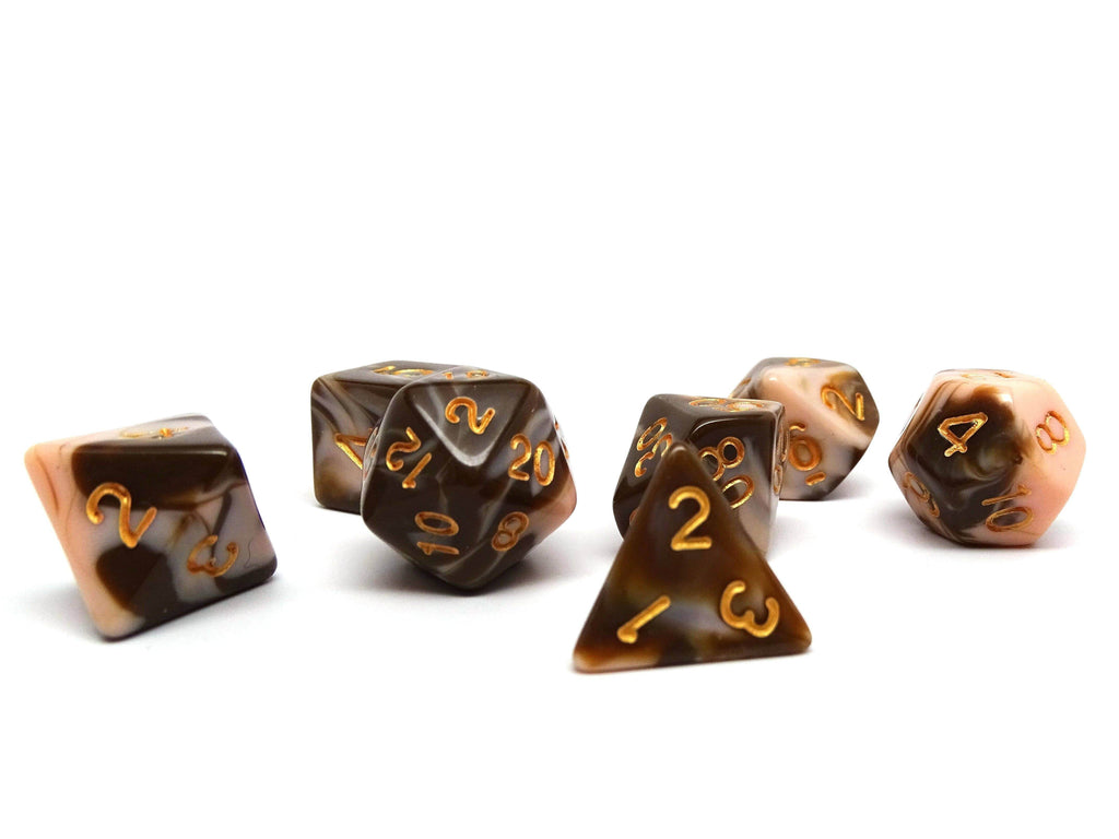Dusty Rose and Brown Marble - 7 Piece Set - 
