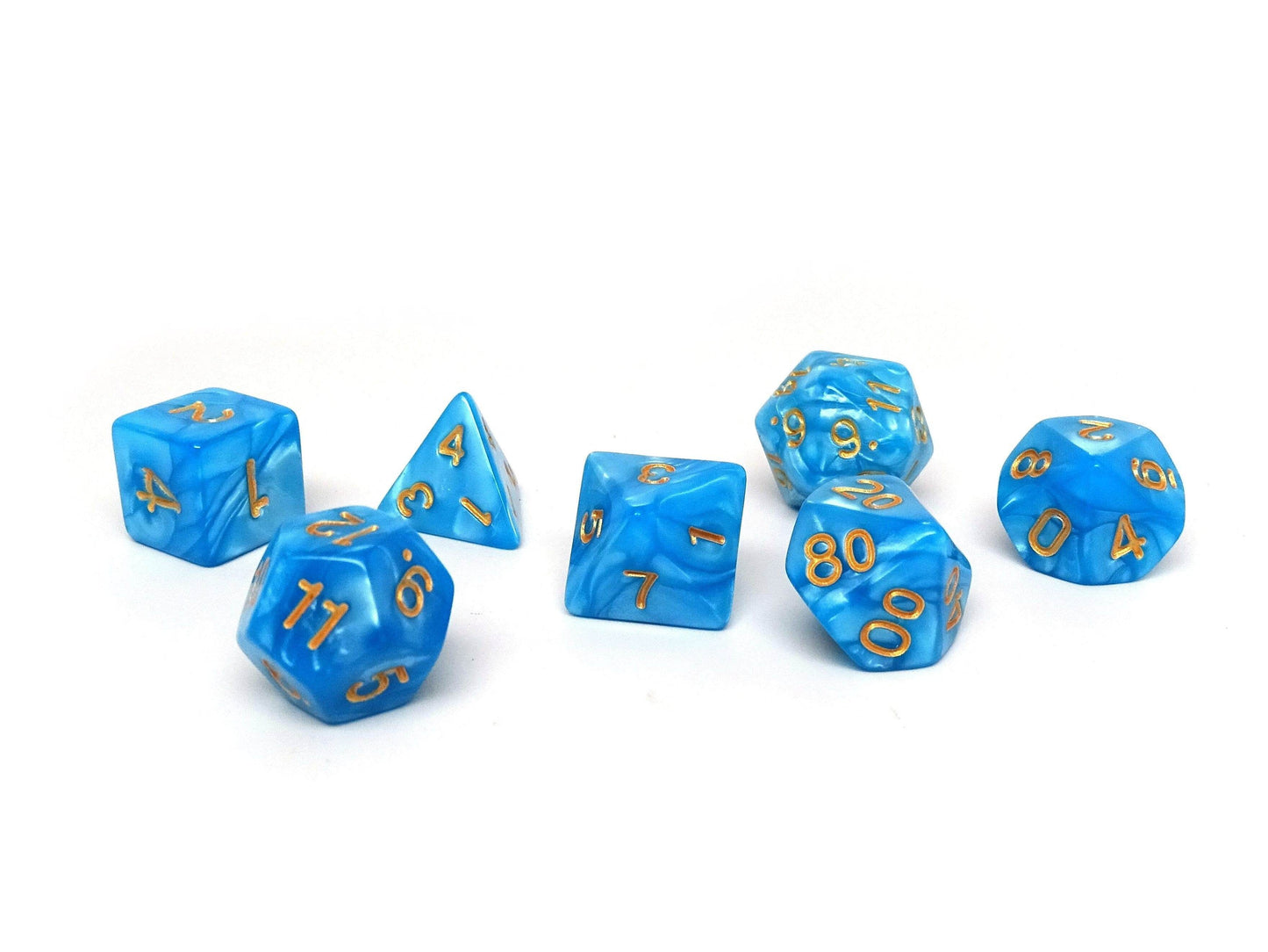 Frozen Blue Marble - 7 Piece Dice Collection - 