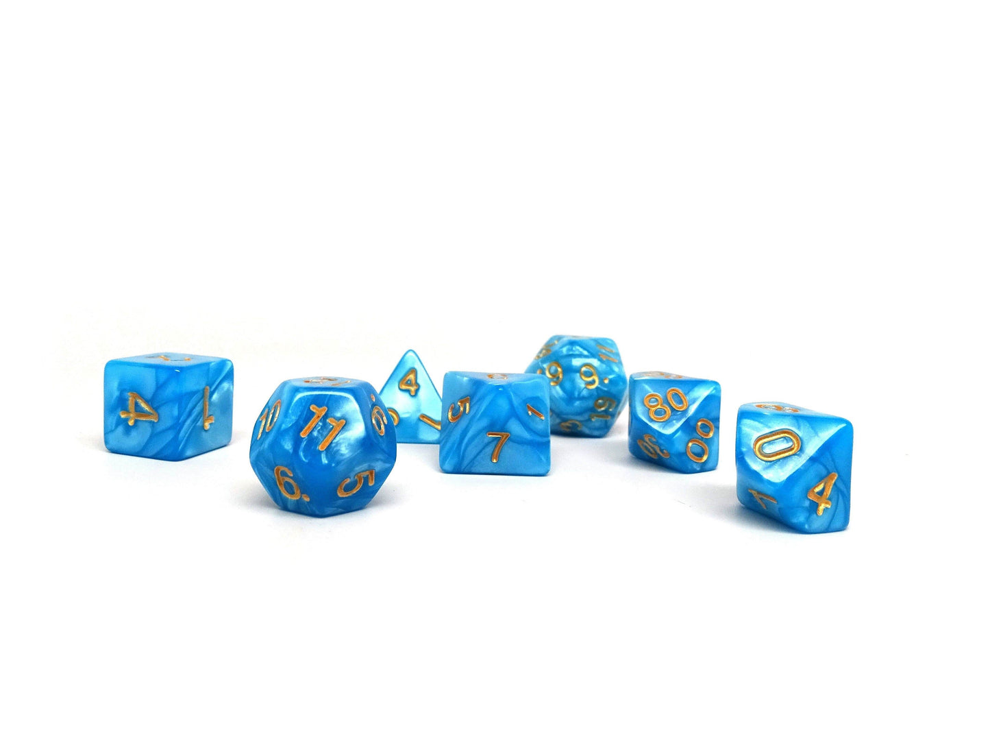 Frozen Blue Marble - 7 Piece Dice Collection - 
