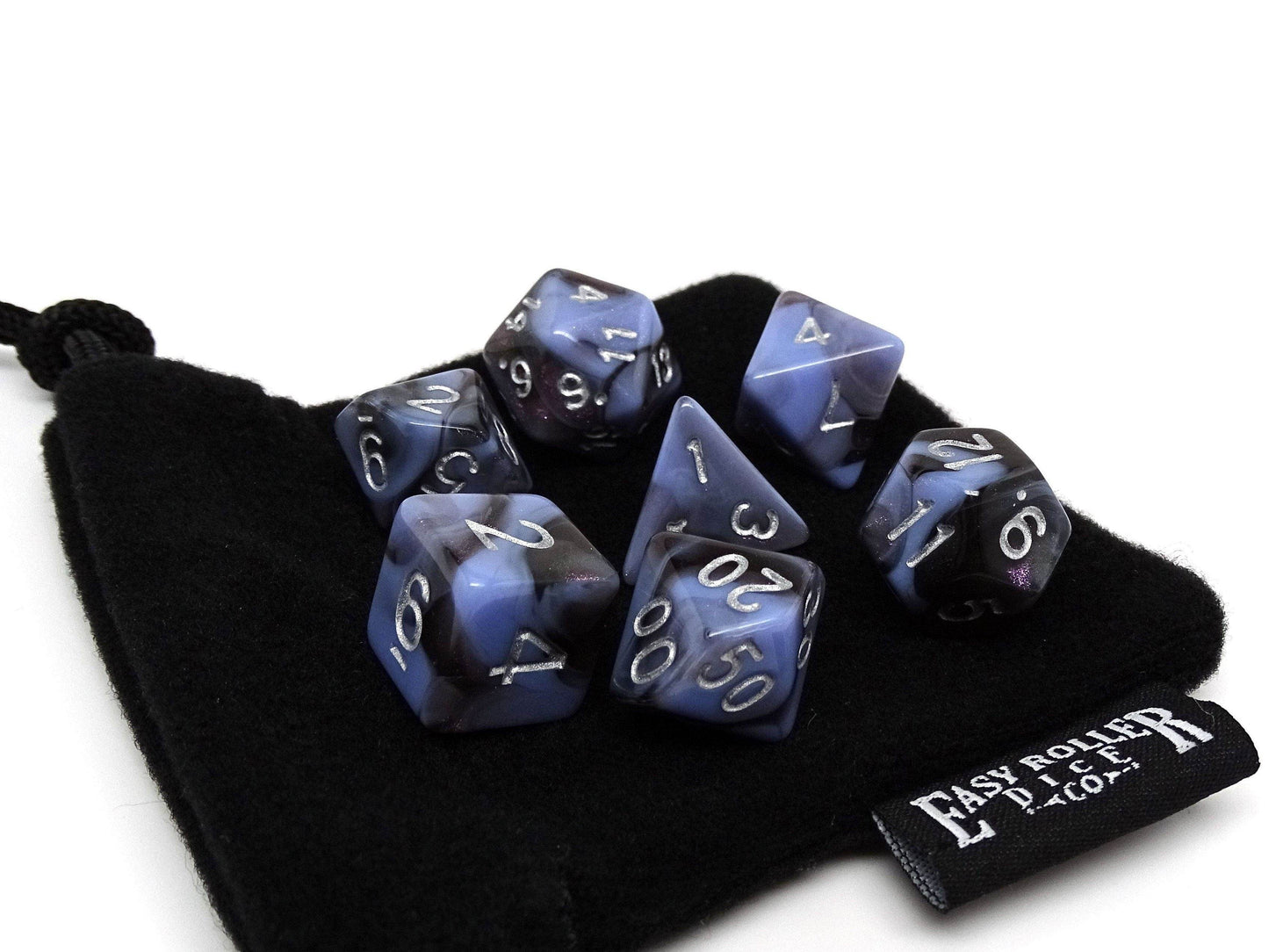 Midnight Purple and Black Marble - 7 Piece Set - 