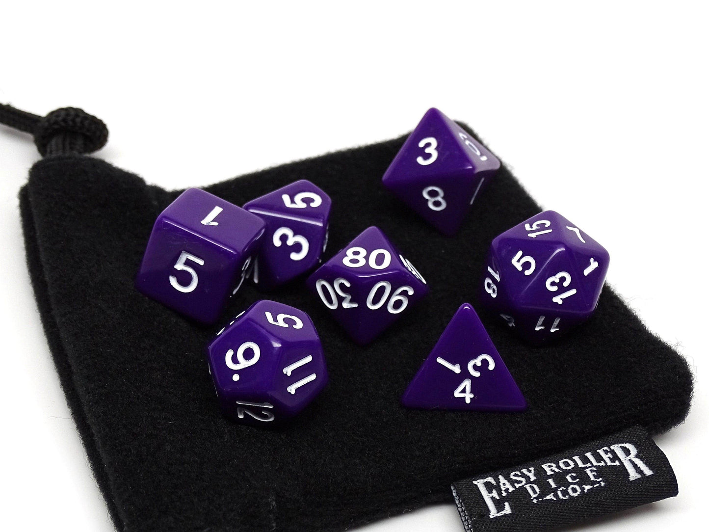 Purple Opaque Dice - 7 Piece Set - 