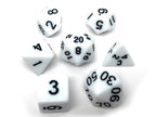 White Opaque Dice - 7 Piece Set - 