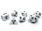 White Opaque Dice - 7 Piece Set - 