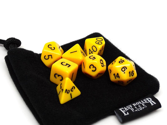 Yellow Opaque Dice - 7 Piece Set - 
