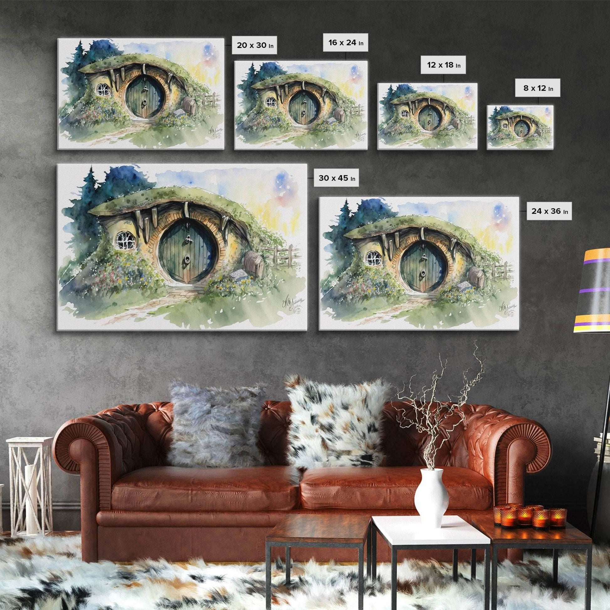 Bang End Painting Framed Canvas Print, Lord, Fantasy Art, Framed Wall Art, Fantasy Decor, A Hole In The Wall - 8x12 Inches / Gallery Wrap Canvas - Ready To Hang